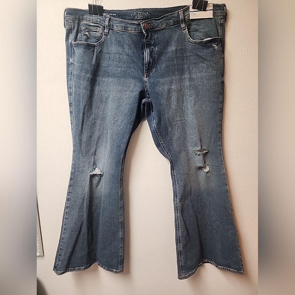 Brand New Arizona Jeans Womens Size 23 Blue Y2K Flare Leg Medium Wash Denim Pant